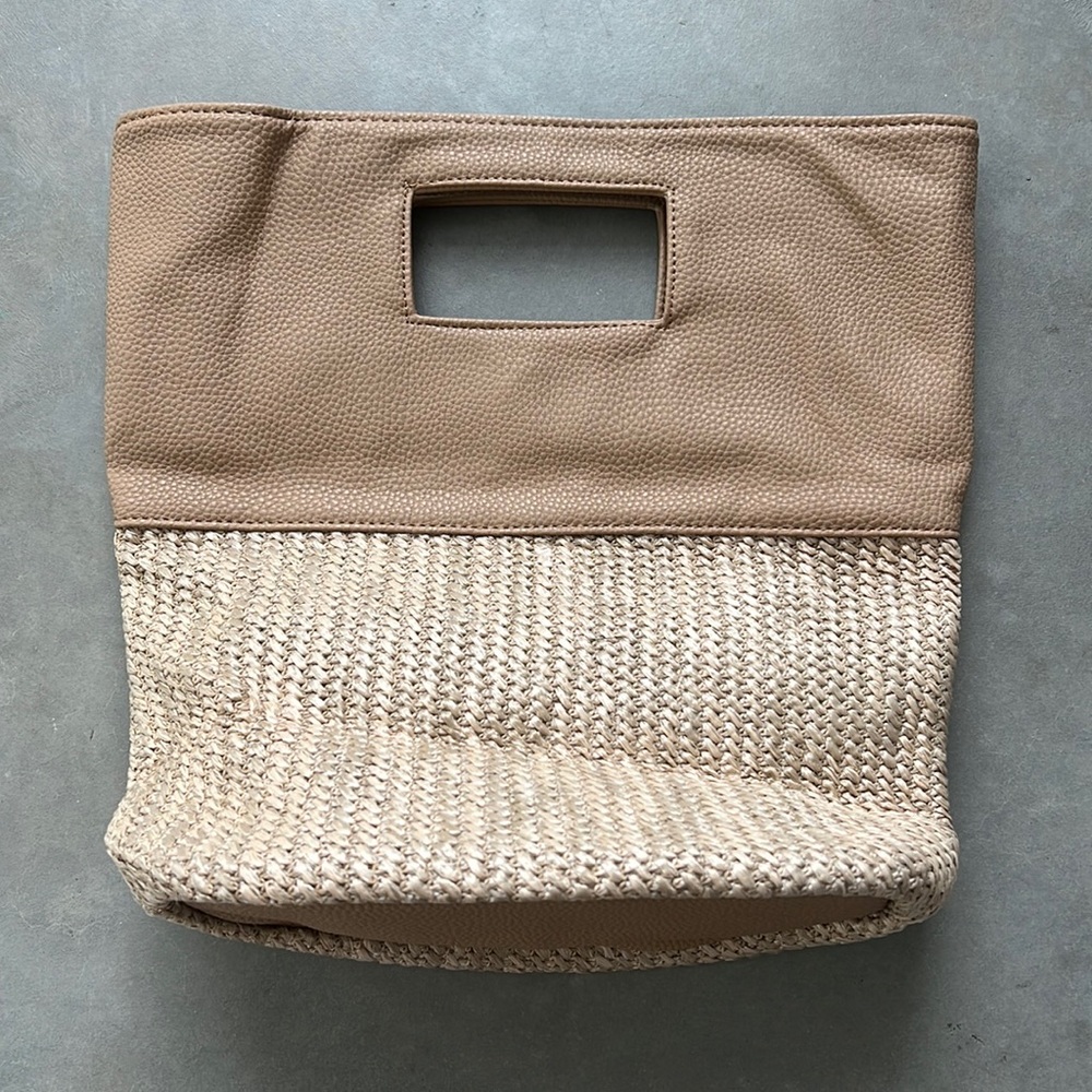 Woven hand bucket tote bag